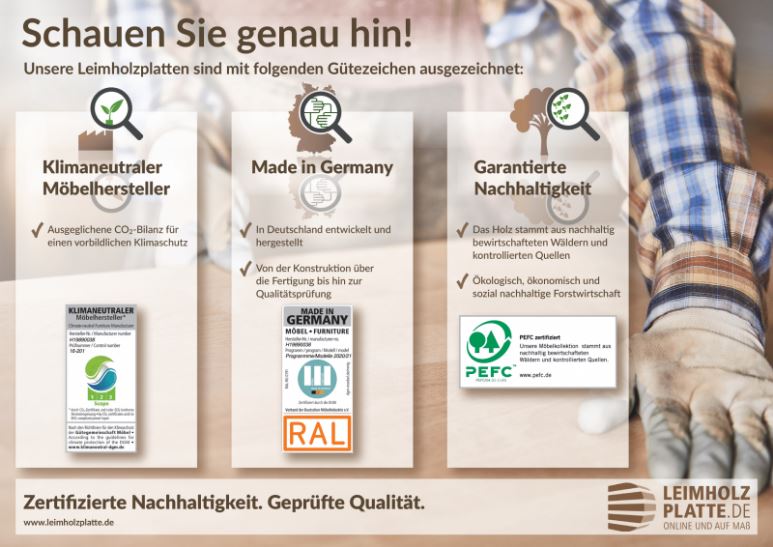 Leimholzplatte Qualität